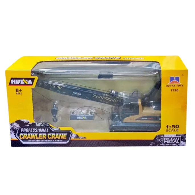 Zbliżenie na realistyczną kabinę operatora w modelu dźwigu Huina 1:50