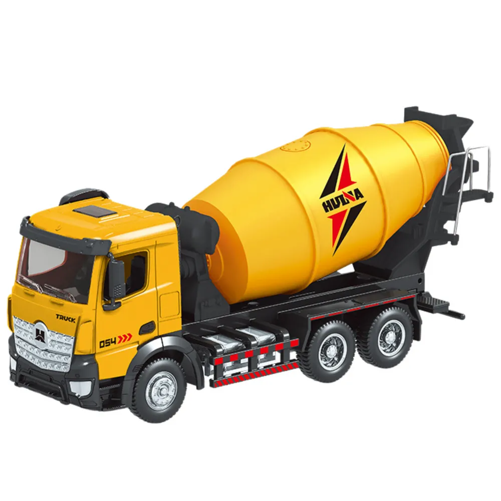 Szczegółowy model betoniarki w skali 1:50 wykonany z metalu i plastiku