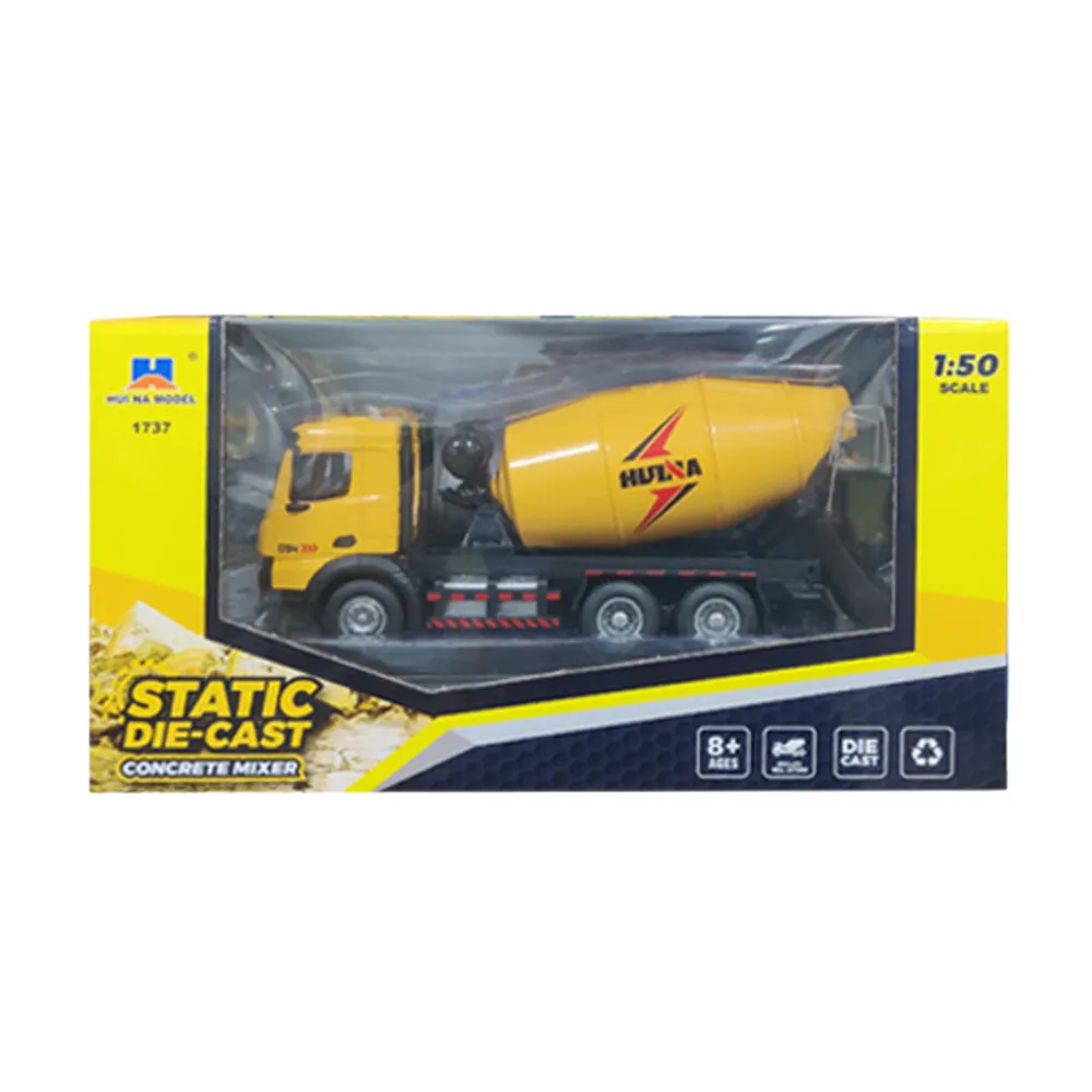Żółta betoniarka Huina – kolekcjonerski pojazd budowlany do zabawy i nauki