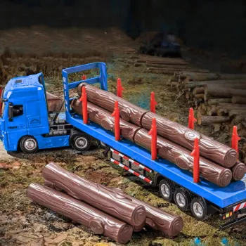 Zabawka kolekcjonerska Huina Timber Truck z wyjmowaną naczepą i kłodami