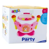 Bębenek edukacyjny na baterie z motywem misia i zestawem perkusyjnym