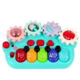 Kolorowe pianinko edukacyjne dla maluchów z obrotowymi kołami zębatymi