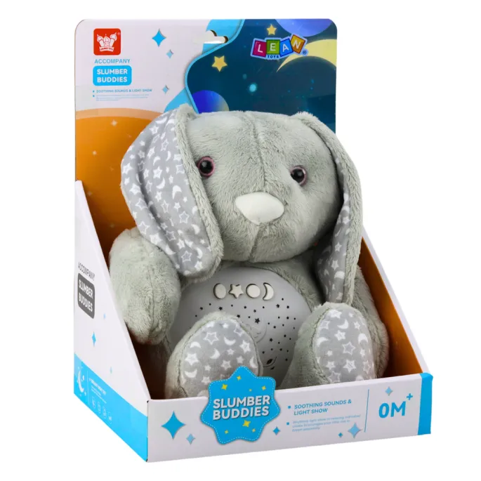 Miękki królik usypianka z panelem interaktywnym na spokojny sen dziecka