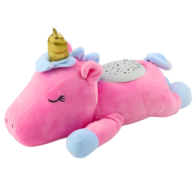 maskotka różowy jednorożec dla niemowląt z wbudowanymi melodiami