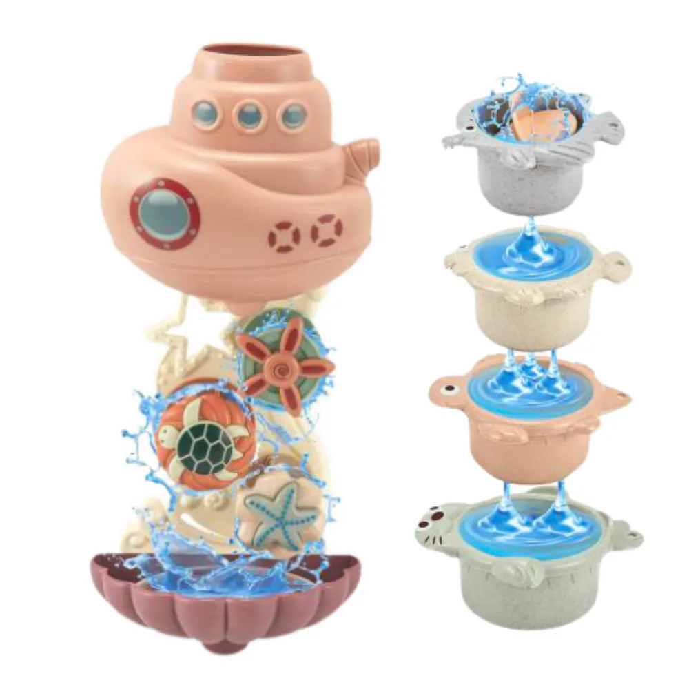 Kolorowe zabawki wodne z przyssawkami do montażu na wannie