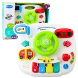 Interaktywny stolik edukacyjny 2w1 z kierownicą, dźwiękami i światłami