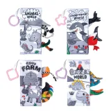 Miękkie książeczki sensoryczne dla niemowląt, zestaw 4 sztuki