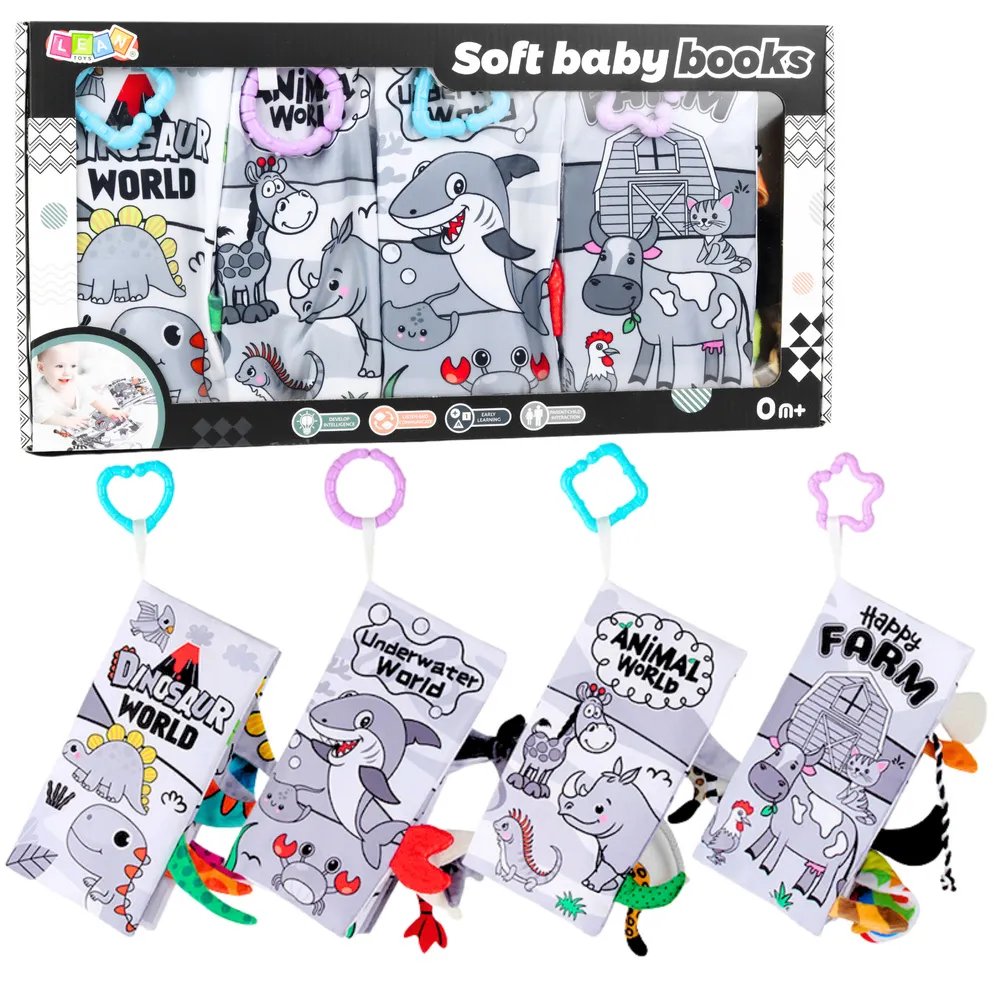 Kolorowe książeczki edukacyjne z teksturami i szeleszczącymi stronami