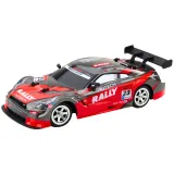 Auto do driftu RC w dynamicznej pozie z widocznymi światłami LED