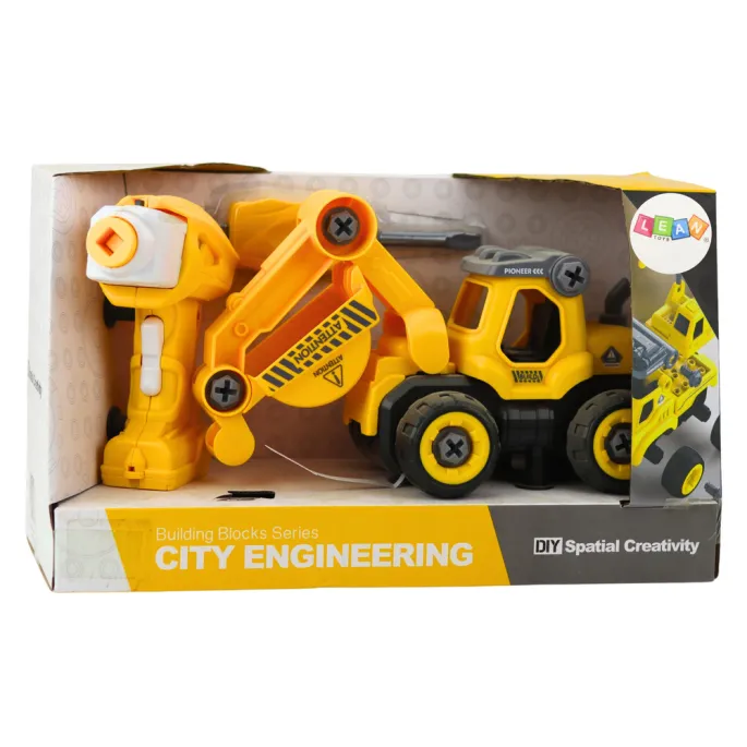 Elementy zestawu: koparka, wkrętarka RC, śrubokręt oraz baterie