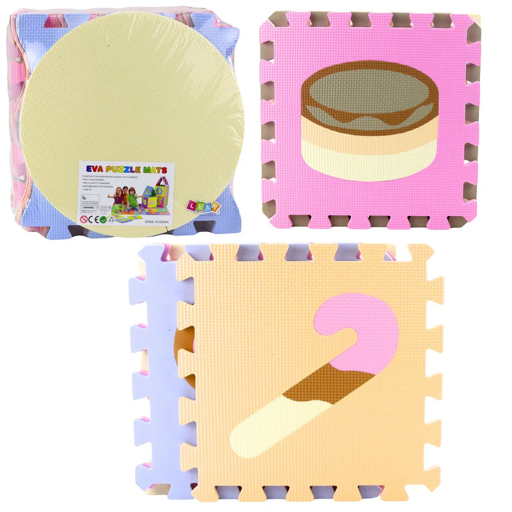 Miękka mata edukacyjna puzzle w pastelowych kolorach z motywem zwierząt