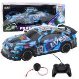 Niebieskie autko RC z pilotem w sportowej stylistyce