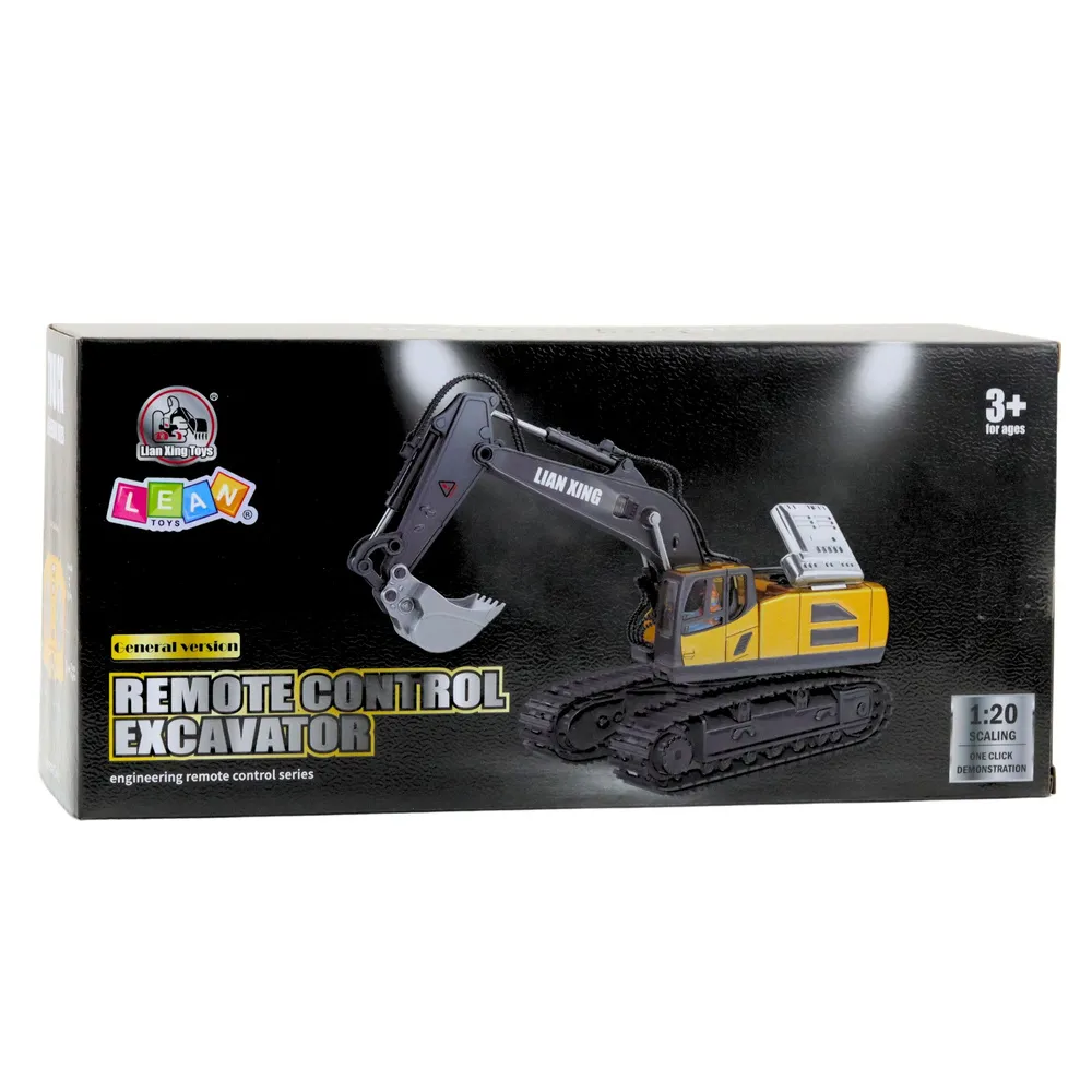 Szczegółowy model koparki gąsienicowej 1:20 dla dzieci i dorosłych