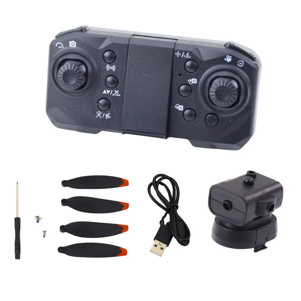 Zbliżenie na podwójną kamerę HD drona D6 PRO w kolorze pomarańczowym