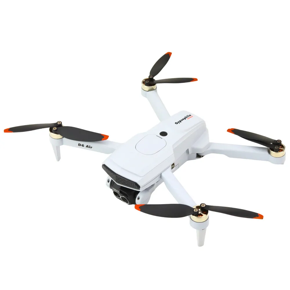 Dron D6 PRO podczas lotu prezentujący nowoczesny design