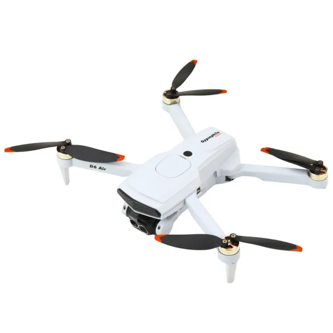 Dron D6 PRO podczas lotu prezentujący nowoczesny design