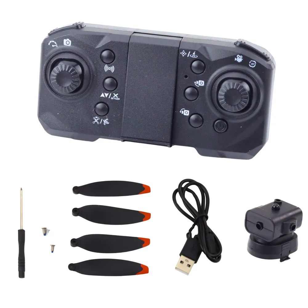 Zbliżenie na kamerę oraz światełka LED drona D6 PRO