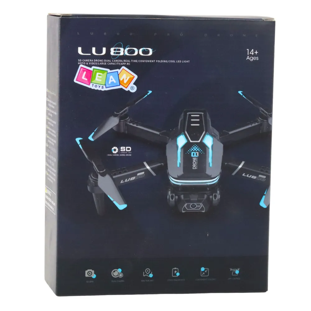 Dron LU800 wykonujący obrót 360 stopni podczas lotu na zewnątrz