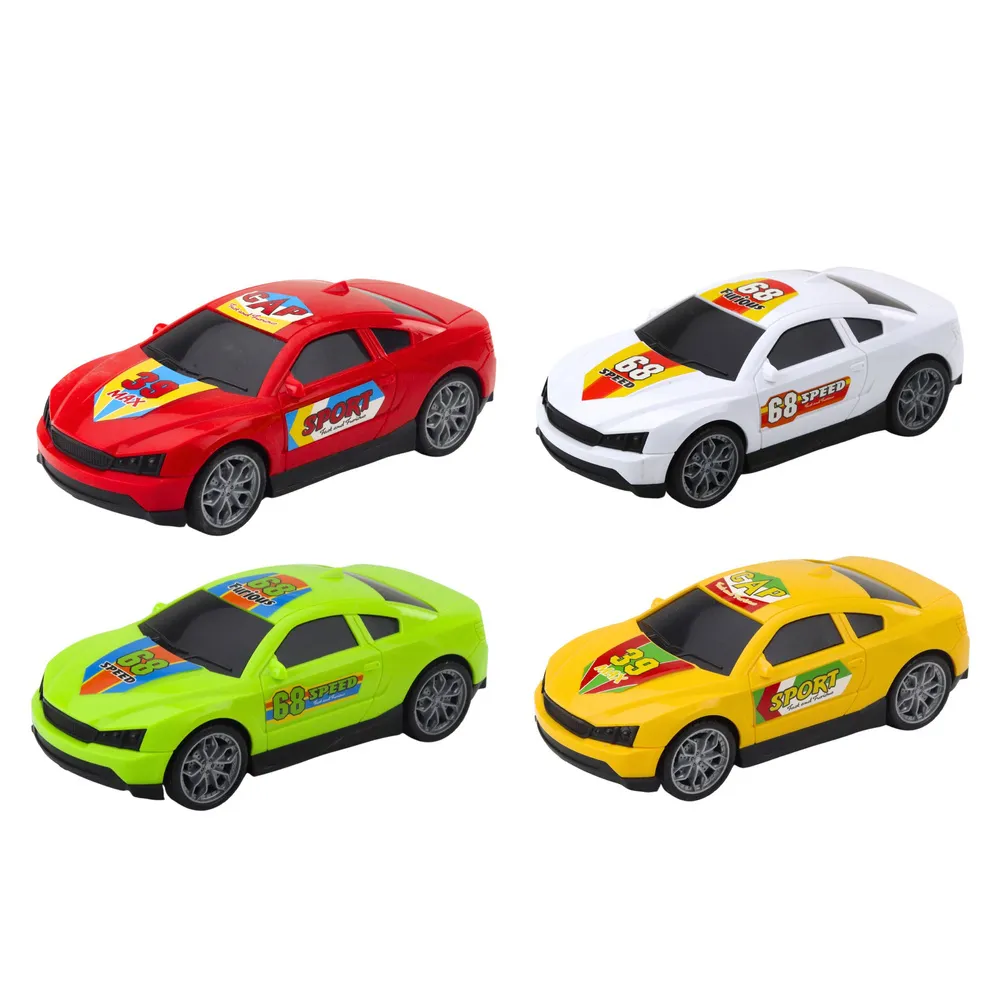 Kolorowa ciężarówka z małymi samochodzikami gotowa do zabawy