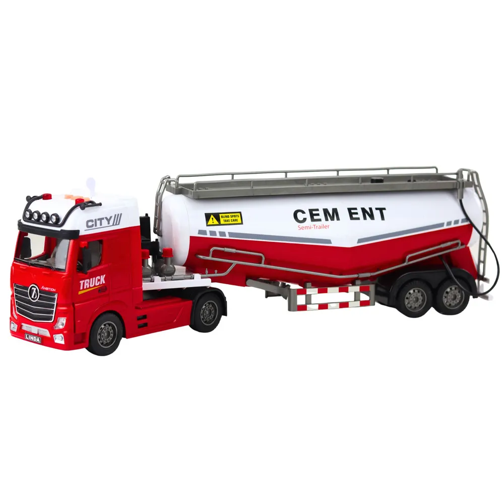 Realistyczna zabawka ciężarówka cysterna z funkcją lania wody i światłami