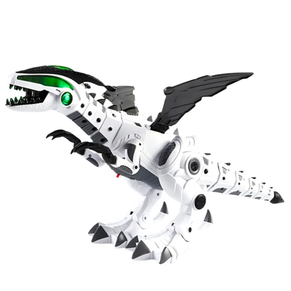 Biały robot dinozaur zabawka z efektami dźwiękowymi dla dzieci od 3 lat