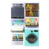 Szafka, umywalka, pralka i akcesoria — edukacyjna zabawka dla dzieci