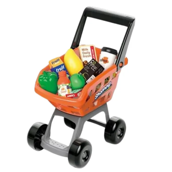 Dziecięcy sklepik z kasą i produktami spożywczymi, idealny do nauki przez zabawę