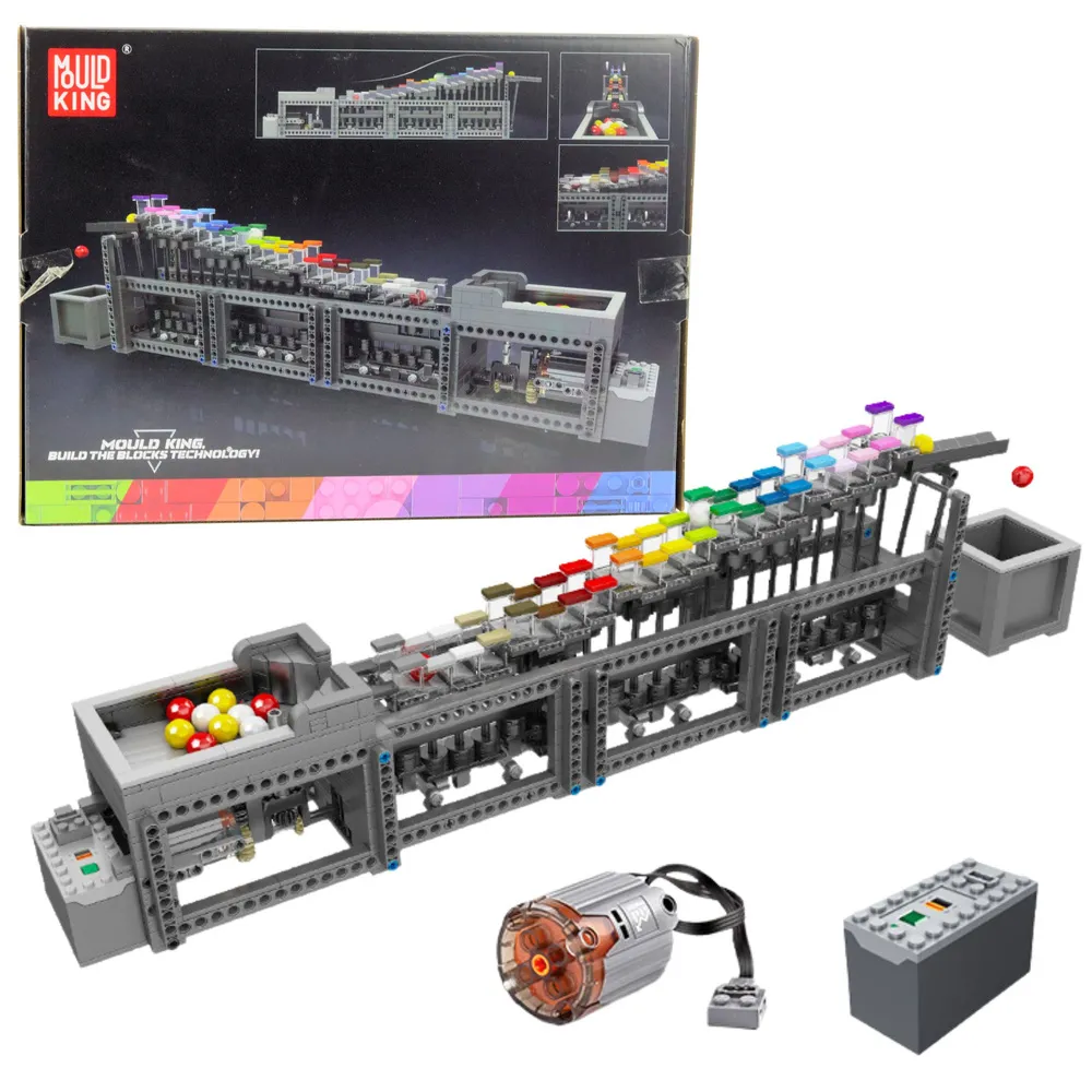 Zestaw klocków konstrukcyjnych tor na kulki z napędem elektrycznym 1038 el.