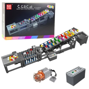 Tor na kulki z klocków konstrukcyjnych z silnikiem elektrycznym 1281 elementów