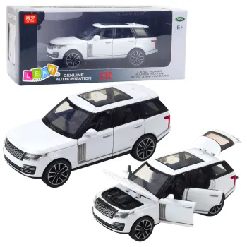 Biały metalowy Range Rover SUV model 1:32 z otwieranymi elementami