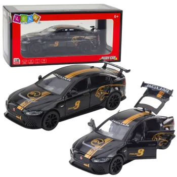 Czarny samochód sportowy metalowy z efektami świetlnymi w skali 1:32