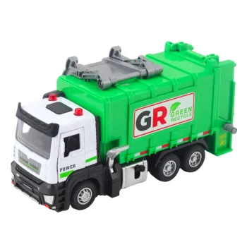 Śmieciarka Z Napędem 4 Pojemniki Na Śmieci Światła Dźwięki Zielona