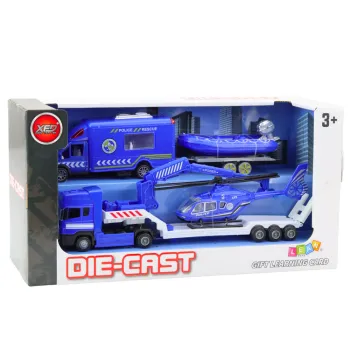 Komplet pojazdów do kreatywnej zabawy w służby ratunkowe dla dzieci