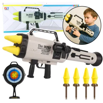 Ogromna wyrzutnia rakiet M202 z piankowymi pociskami i tarczą do celowania