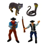 Dziecięcy komplet western: kowboje, zwierzęta oraz elementy krajobrazu