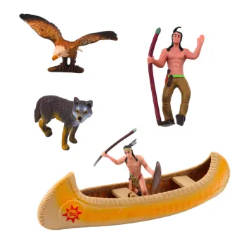 Figurki Indian, namiot tipi oraz kajak – edukacyjna zabawka dla dzieci