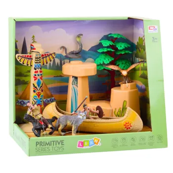 Cały zestaw do zabawy – wioska indiańska z figurkami i akcesoriami