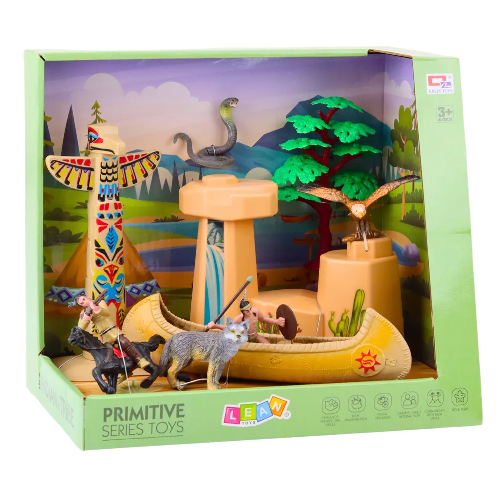 Cały zestaw do zabawy – wioska indiańska z figurkami i akcesoriami