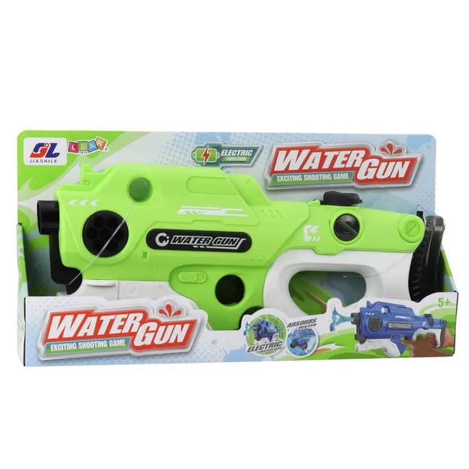 Zielony karabin wodny z USB do ładowania, idealny do letnich zabaw