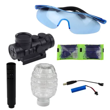 Zestaw AK47 graffiti biało-pomarańczowy z zasobnikami i okularami ochronnymi