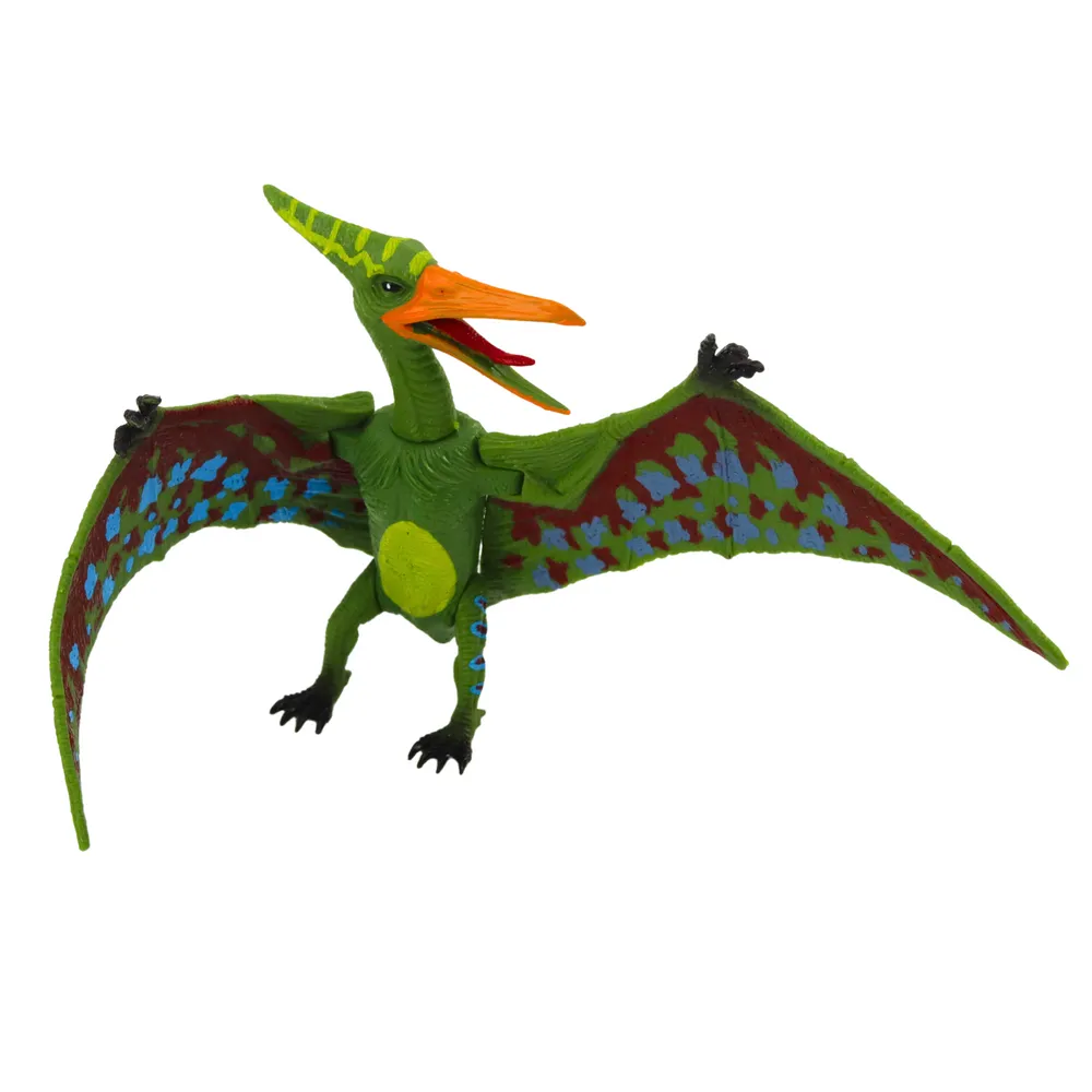 Kolorowe zabawkowe dinozaury prezentowane w oryginalnym opakowaniu