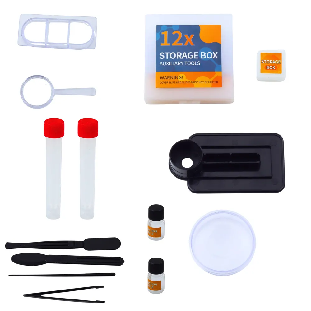 Mikroskop LED z elementami do eksperymentów i materiałami edukacyjnymi