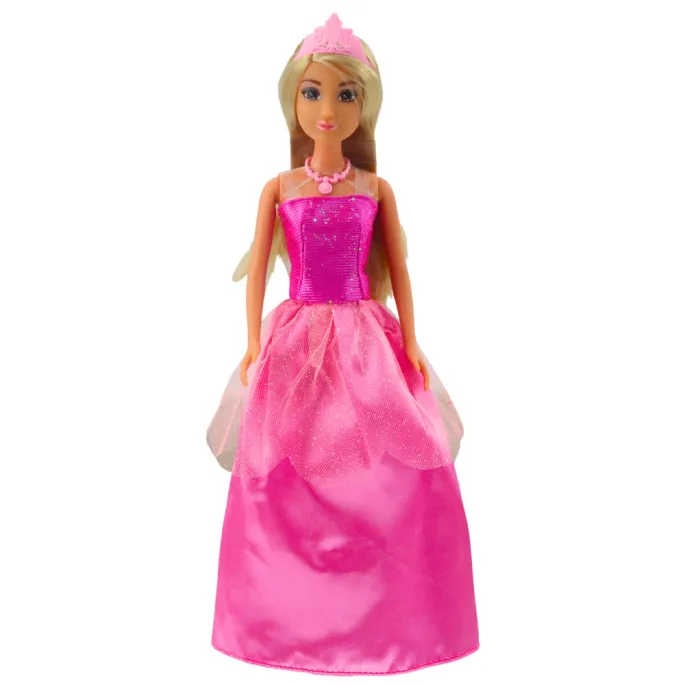 Zestaw 17 elementów z lalką w balowej sukni, butami i torebkami