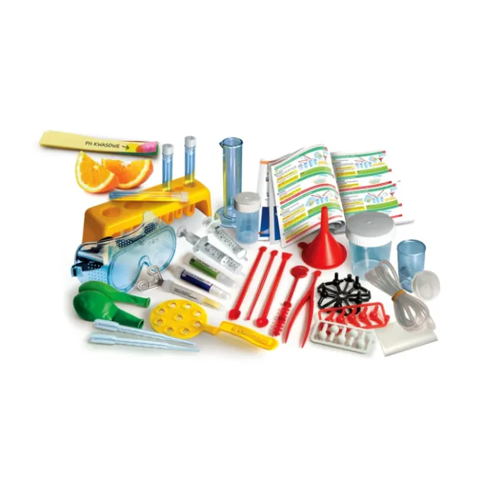 Kompletny zestaw do eksperymentów chemicznych z instrukcją po polsku