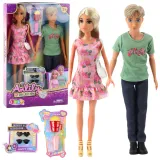 Lalki Anlily dziewczyna i chłopak z okularami oraz torebką