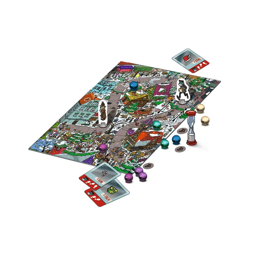 Zawartość opakowania gry Spy Guy Zimowa Przygoda - plansza, karty i pionki