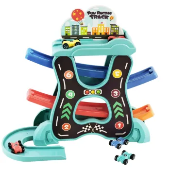 Zestaw Edukacyjny Tor Samochodowy Zjeżdżalnia Trzy Poziomy