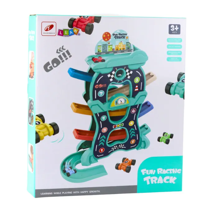 Zestaw Edukacyjny Tor Samochodowy Zjeżdzalnia Trzy Poziomy