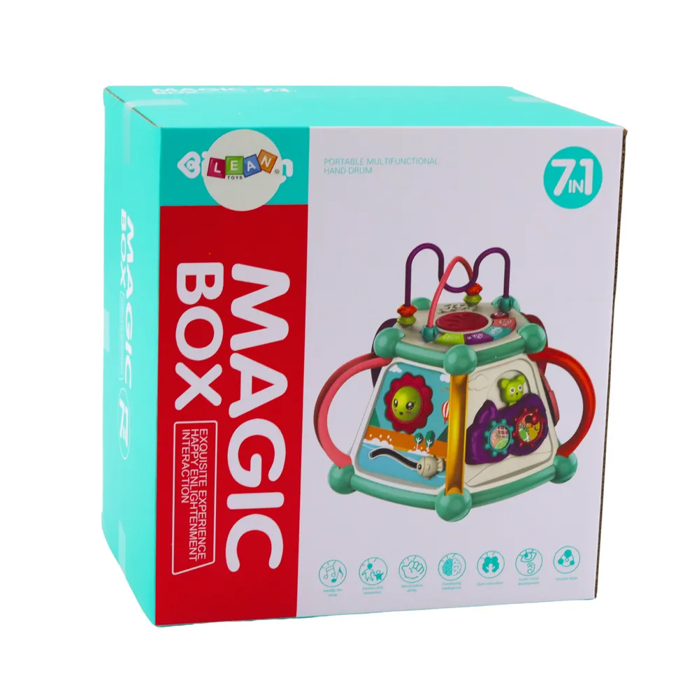 Sorter i kostka sensoryczna z elementami świetlnymi oraz dźwiękowymi