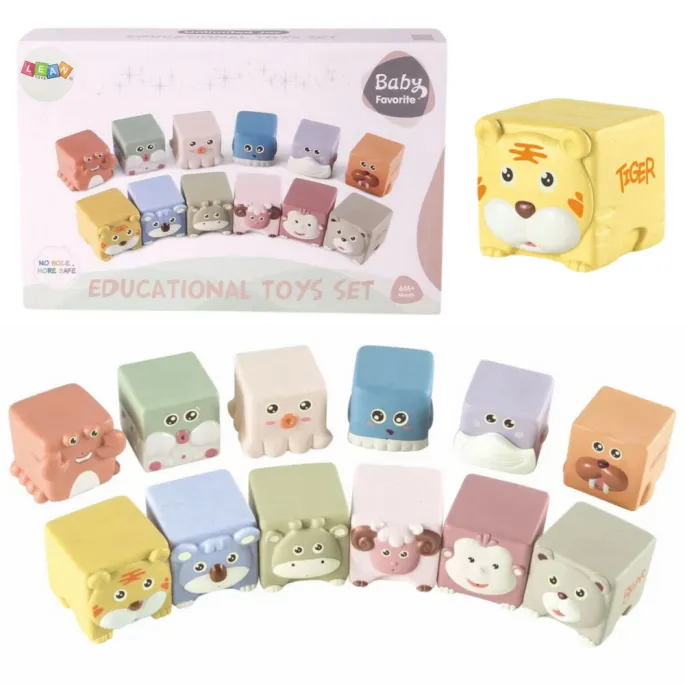 Kolorowe, edukacyjne klocki sensoryczne dla niemowląt i małych dzieci